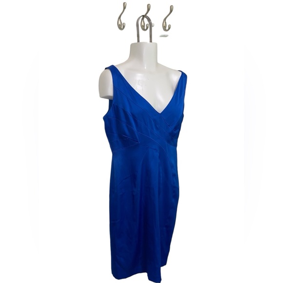 JONES WEAR Bright Blue Sheath Cocktail Dress Size 10 - Picture 1 of 6